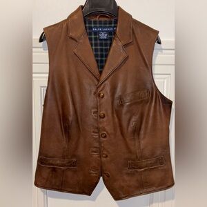 Ralph Lauren Tan Leather Vest